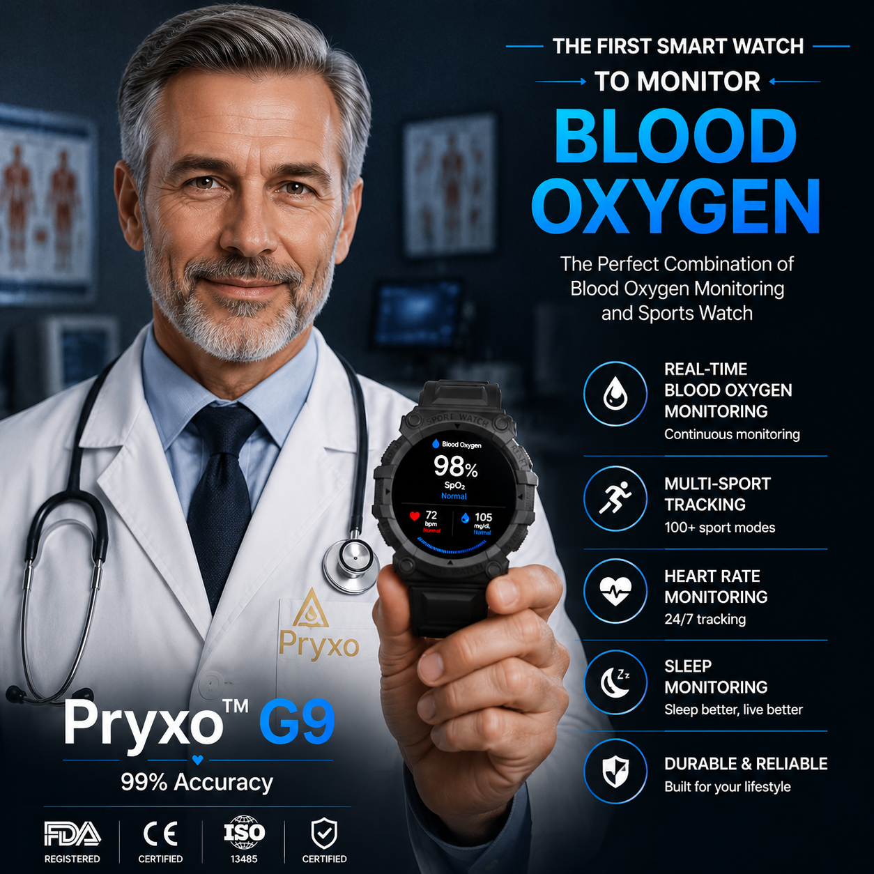 🎉 Limited-Time 80% OFF 🔥 Pryxo™ G9 Non-Invasive Smart Health Watch — No Finger Pricks Needed!