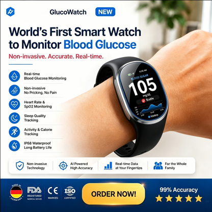 🎉 75% OFF Launch Offer🏆Aurora Tech™ GlucoWatch  99.13% Accuracy • Non-Invasive Technology