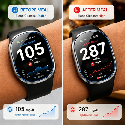 🎉 75% OFF Launch Offer🏆Aurora Tech™ GlucoWatch  99.13% Accuracy • Non-Invasive Technology