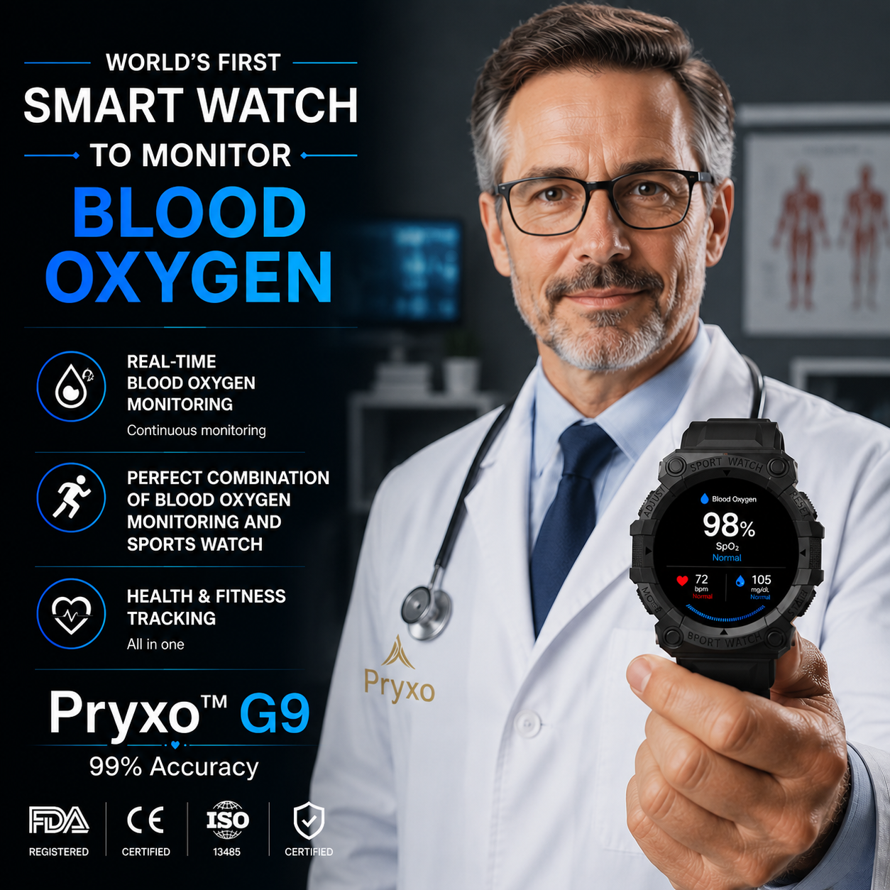 🎉 Limited-Time 80% OFF 🔥 Pryxo™ G9 Non-Invasive Smart Health Watch — No Finger Pricks Needed!